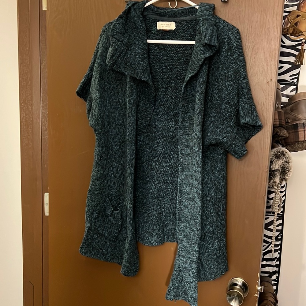 Teal and black knit sweater - Picture 1 of 8